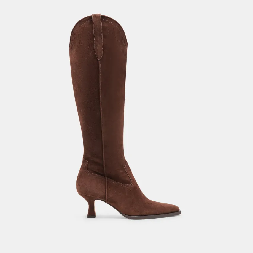 ARIANA BOOTS DK BROWN SUEDE^Dolce Vita Hot