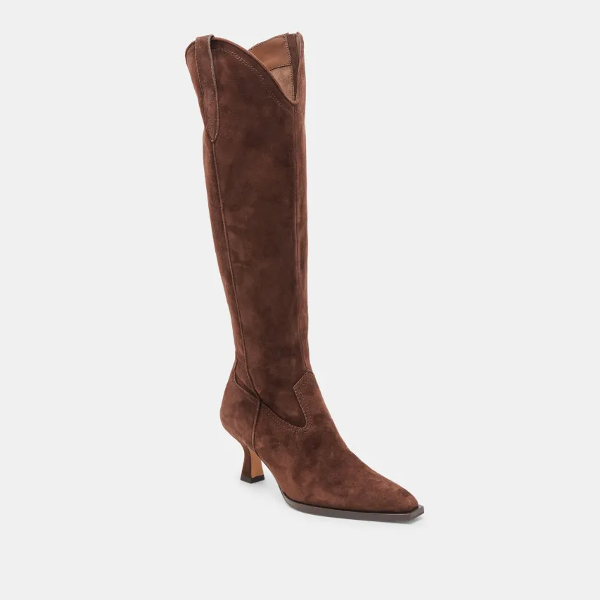 ARIANA BOOTS DK BROWN SUEDE^Dolce Vita Hot