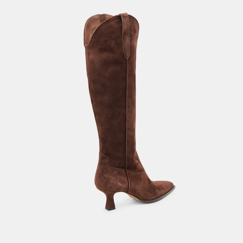 ARIANA BOOTS DK BROWN SUEDE^Dolce Vita Hot