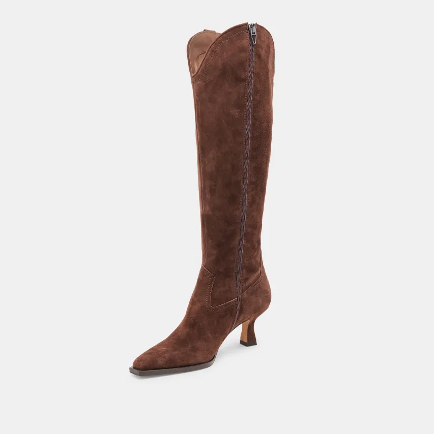 ARIANA BOOTS DK BROWN SUEDE^Dolce Vita Hot