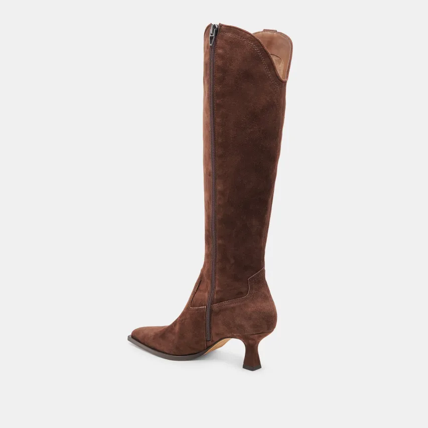 ARIANA BOOTS DK BROWN SUEDE^Dolce Vita Hot