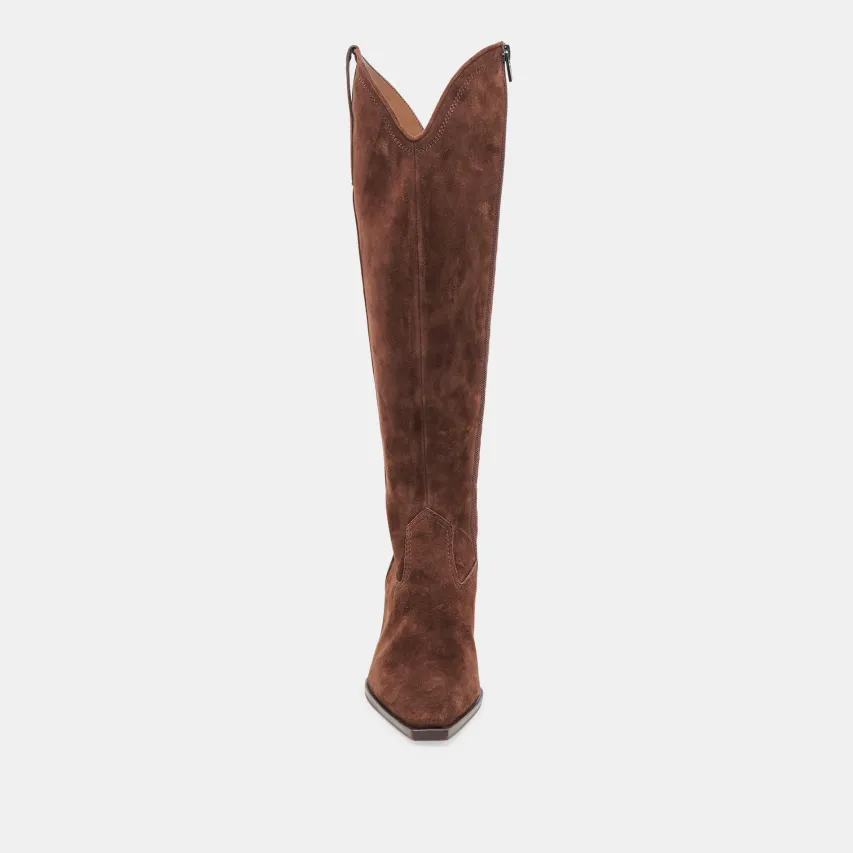 ARIANA BOOTS DK BROWN SUEDE^Dolce Vita Hot