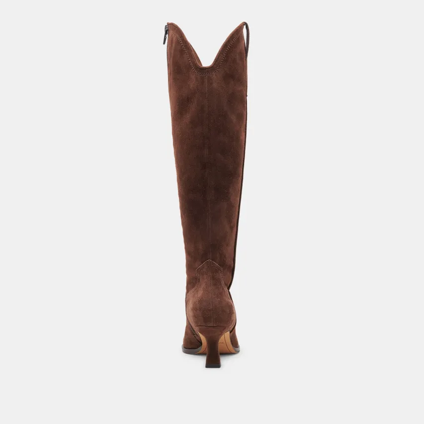 ARIANA BOOTS DK BROWN SUEDE^Dolce Vita Hot