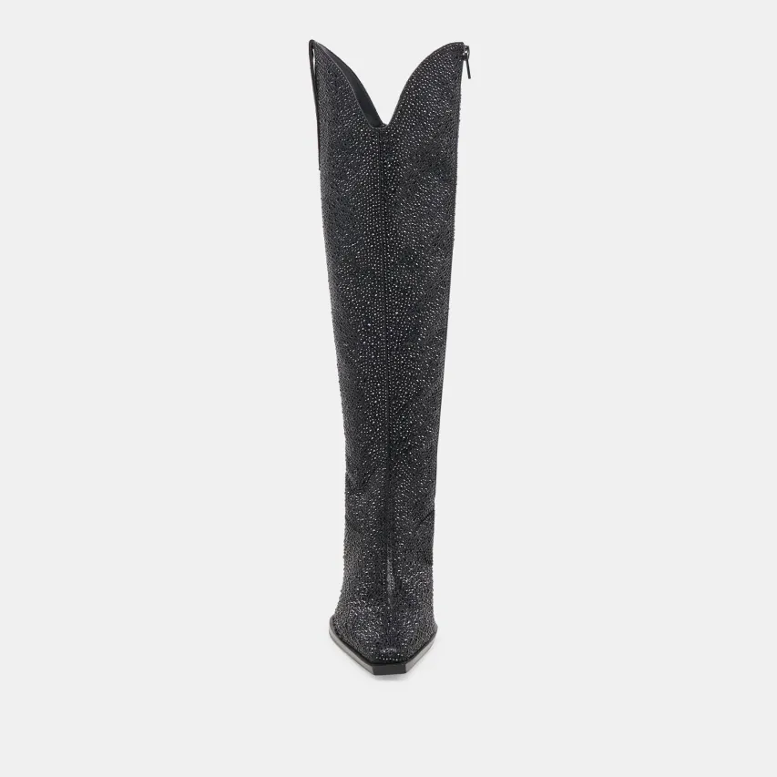 ARIANA CRYSTAL WIDE CALF BOOTS BLACK METALLIC CRYSTAL^Dolce Vita Discount