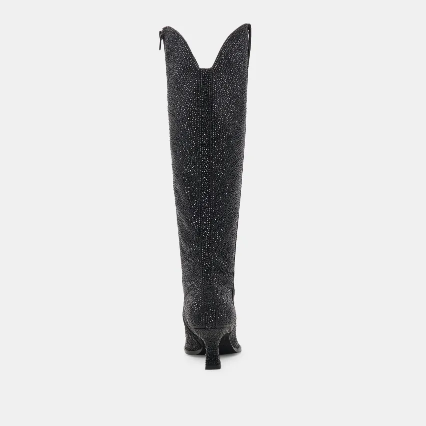 ARIANA CRYSTAL WIDE CALF BOOTS BLACK METALLIC CRYSTAL^Dolce Vita Discount