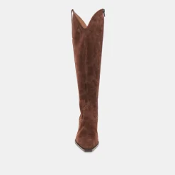 ARIANA WIDE CALF BOOTS DK BROWN SUEDE^Dolce Vita Clearance