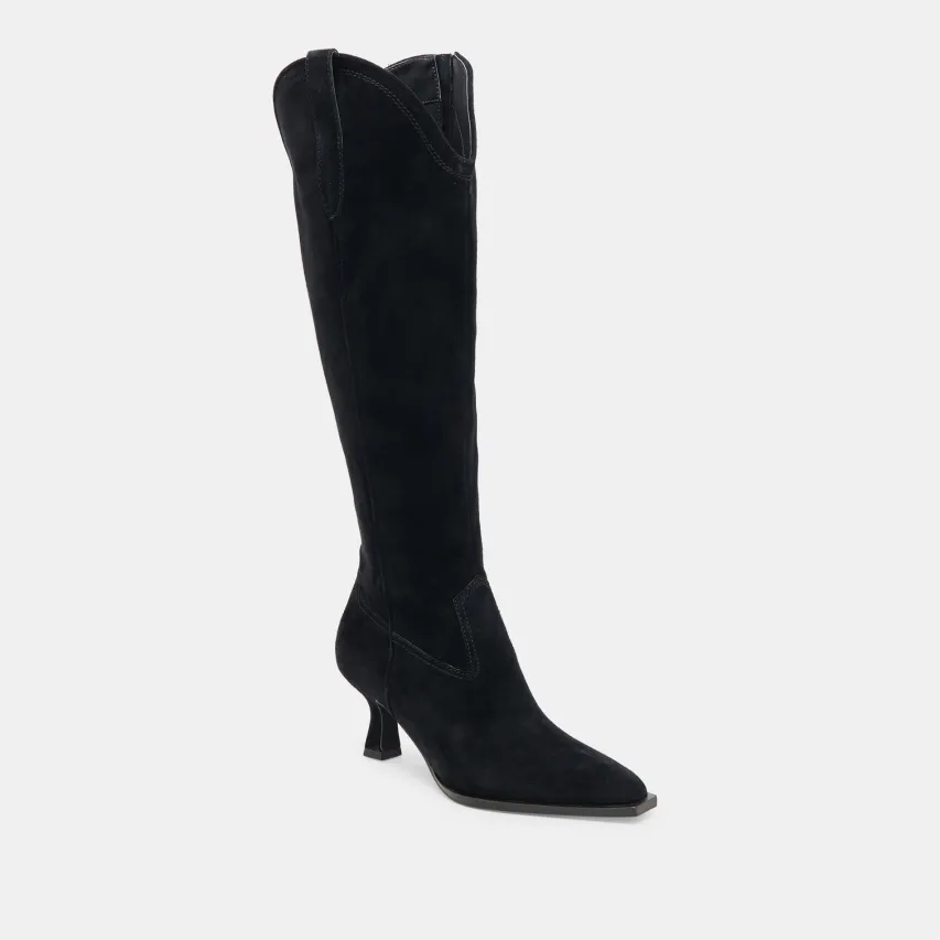 ARIANA WIDE CALF BOOTS ONYX SUEDE^Dolce Vita Outlet