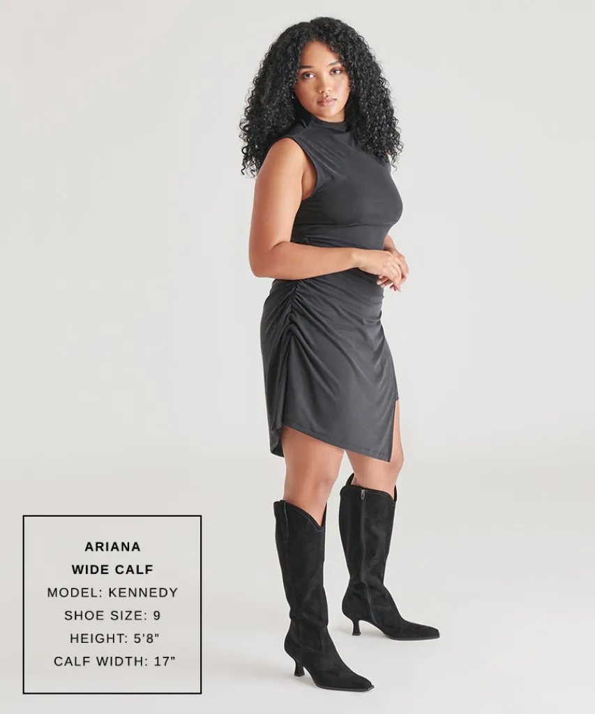 ARIANA WIDE CALF BOOTS ONYX SUEDE^Dolce Vita Outlet