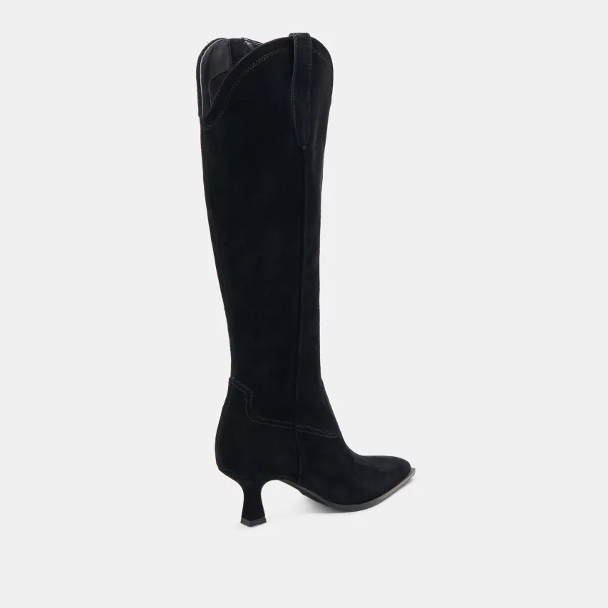 ARIANA WIDE CALF BOOTS ONYX SUEDE^Dolce Vita Outlet