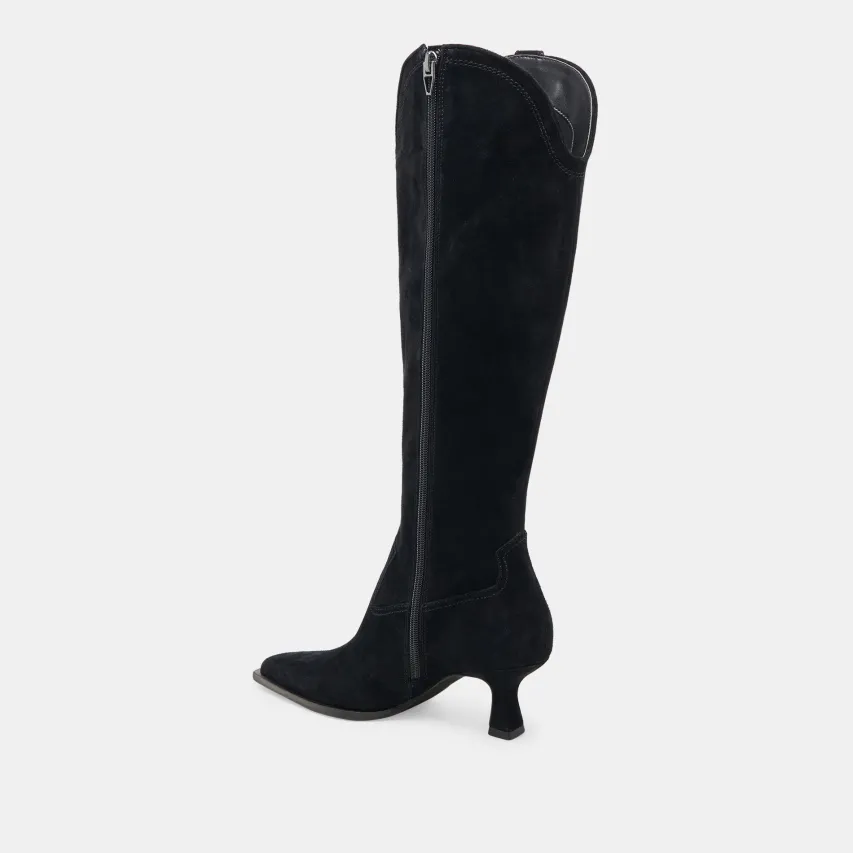 ARIANA WIDE CALF BOOTS ONYX SUEDE^Dolce Vita Outlet