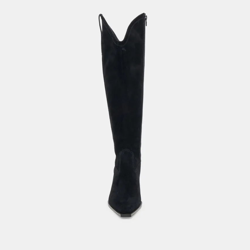 ARIANA WIDE CALF BOOTS ONYX SUEDE^Dolce Vita Outlet