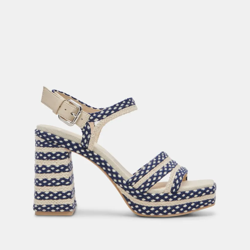 ARNELA HEELS NAVY MULTI WOVEN^Dolce Vita New