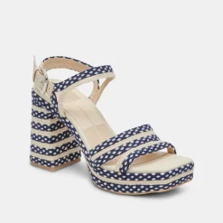 ARNELA HEELS NAVY MULTI WOVEN^Dolce Vita New