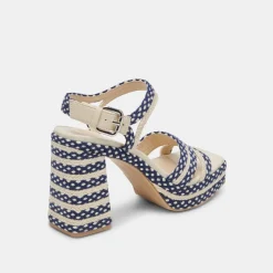 ARNELA HEELS NAVY MULTI WOVEN^Dolce Vita New