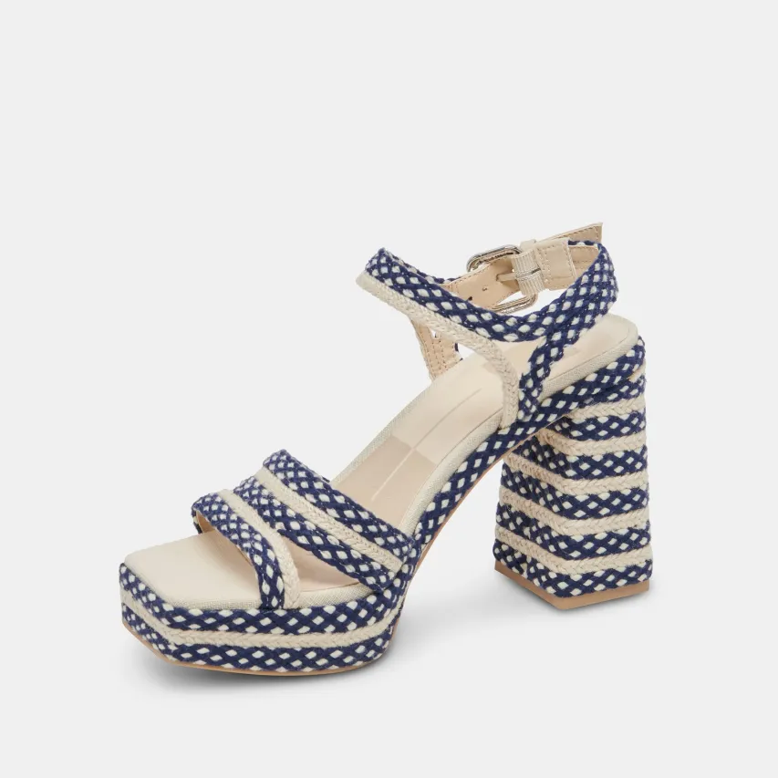 ARNELA HEELS NAVY MULTI WOVEN^Dolce Vita New