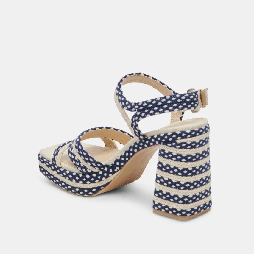 ARNELA HEELS NAVY MULTI WOVEN^Dolce Vita New