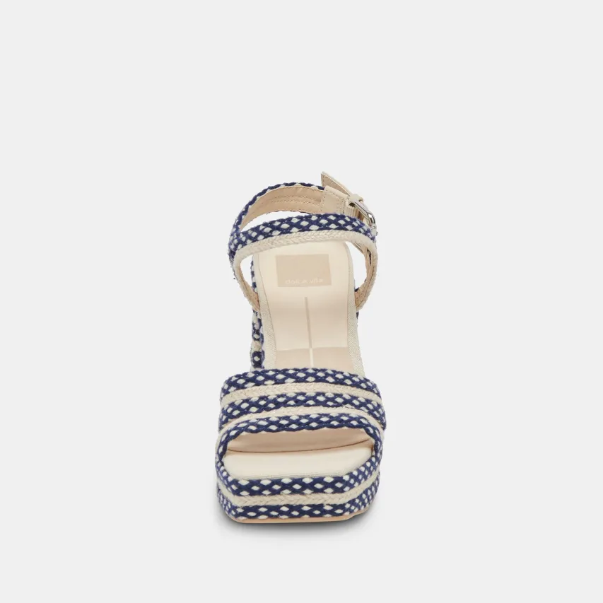 ARNELA HEELS NAVY MULTI WOVEN^Dolce Vita New