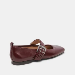 ARORA BALLET FLATS BURGUNDY CRINKLE PATENT^Dolce Vita Online