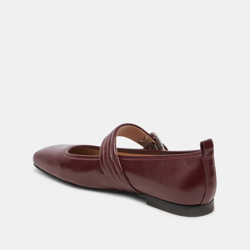 ARORA BALLET FLATS BURGUNDY CRINKLE PATENT^Dolce Vita Online