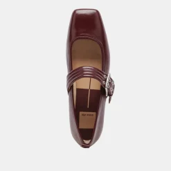 ARORA BALLET FLATS BURGUNDY CRINKLE PATENT^Dolce Vita Online