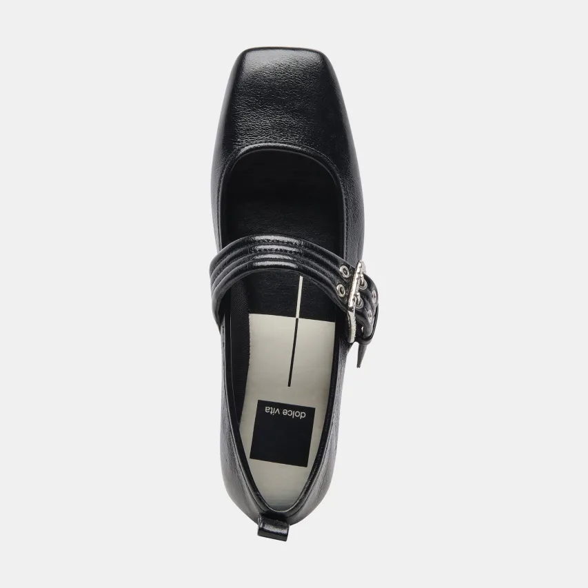 ARORA BALLET FLATS MIDNIGHT CRINKLE PATENT^Dolce Vita Hot