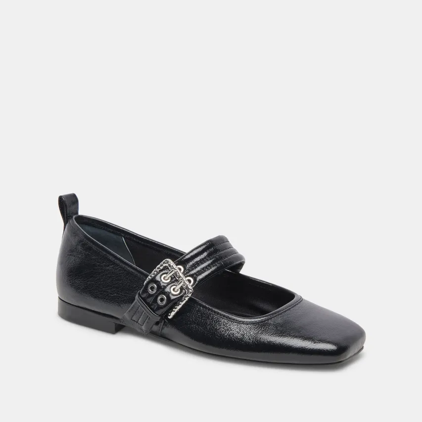 ARORA BALLET FLATS MIDNIGHT CRINKLE PATENT^Dolce Vita Hot