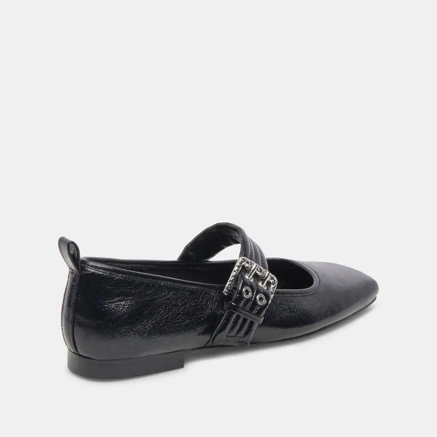 ARORA BALLET FLATS MIDNIGHT CRINKLE PATENT^Dolce Vita Hot