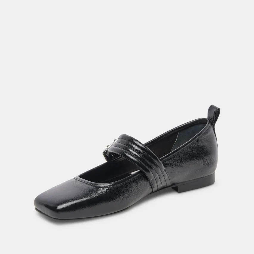 ARORA BALLET FLATS MIDNIGHT CRINKLE PATENT^Dolce Vita Hot