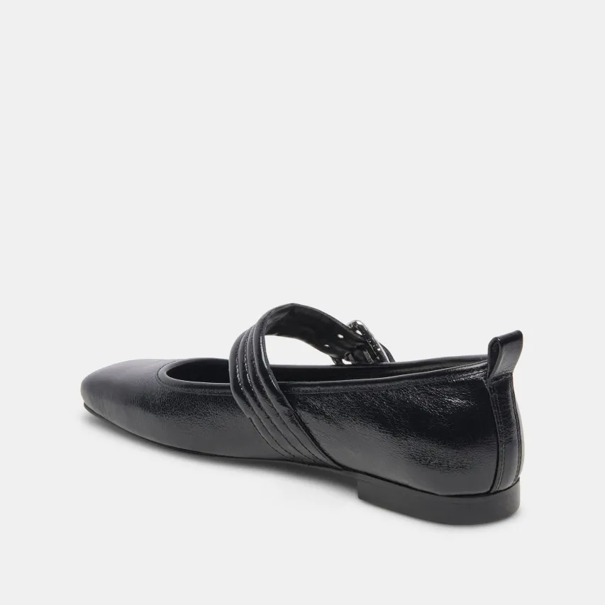 ARORA BALLET FLATS MIDNIGHT CRINKLE PATENT^Dolce Vita Hot