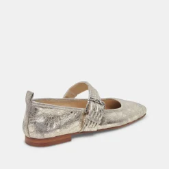 ARORA BALLET FLATS PLATINUM DISTRESSED LEATHER^Dolce Vita Fashion
