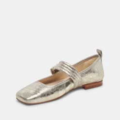 ARORA BALLET FLATS PLATINUM DISTRESSED LEATHER^Dolce Vita Fashion