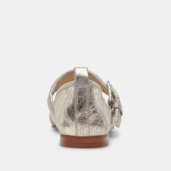 ARORA BALLET FLATS PLATINUM DISTRESSED LEATHER^Dolce Vita Fashion