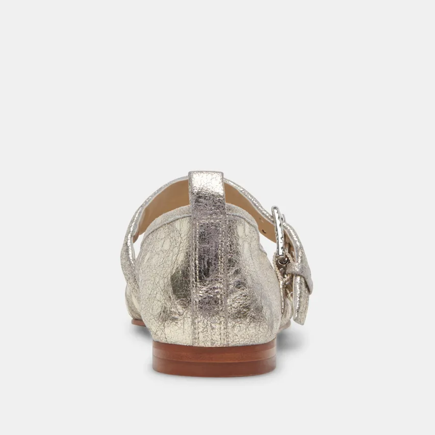 ARORA BALLET FLATS PLATINUM DISTRESSED LEATHER^Dolce Vita Fashion