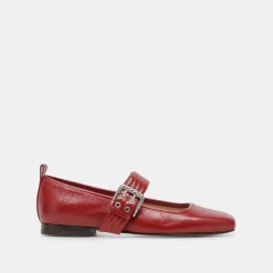 ARORA BALLET FLATS RED CRINKLE PATENT^Dolce Vita New