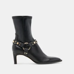 ARYA STUD WIDE CALF BOOTS BLACK LEATHER^Dolce Vita Outlet