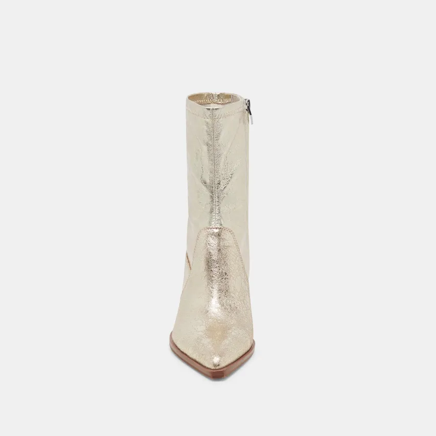 ARYA WIDE CALF BOOTS LIGHT GOLD DISTRESSED LEATHER^Dolce Vita Hot