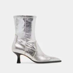 ARYA WIDE CALF BOOTS SILVER DISTRESSED LEATHER^Dolce Vita New