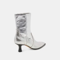 ARYA WIDE CALF BOOTS SILVER DISTRESSED LEATHER^Dolce Vita New