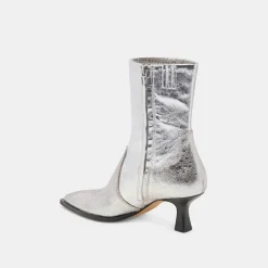 ARYA WIDE CALF BOOTS SILVER DISTRESSED LEATHER^Dolce Vita New