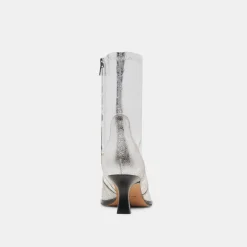 ARYA WIDE CALF BOOTS SILVER DISTRESSED LEATHER^Dolce Vita New