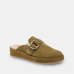 ASTOR PLUSH FLATS OLIVE SUEDE^Dolce Vita Fashion