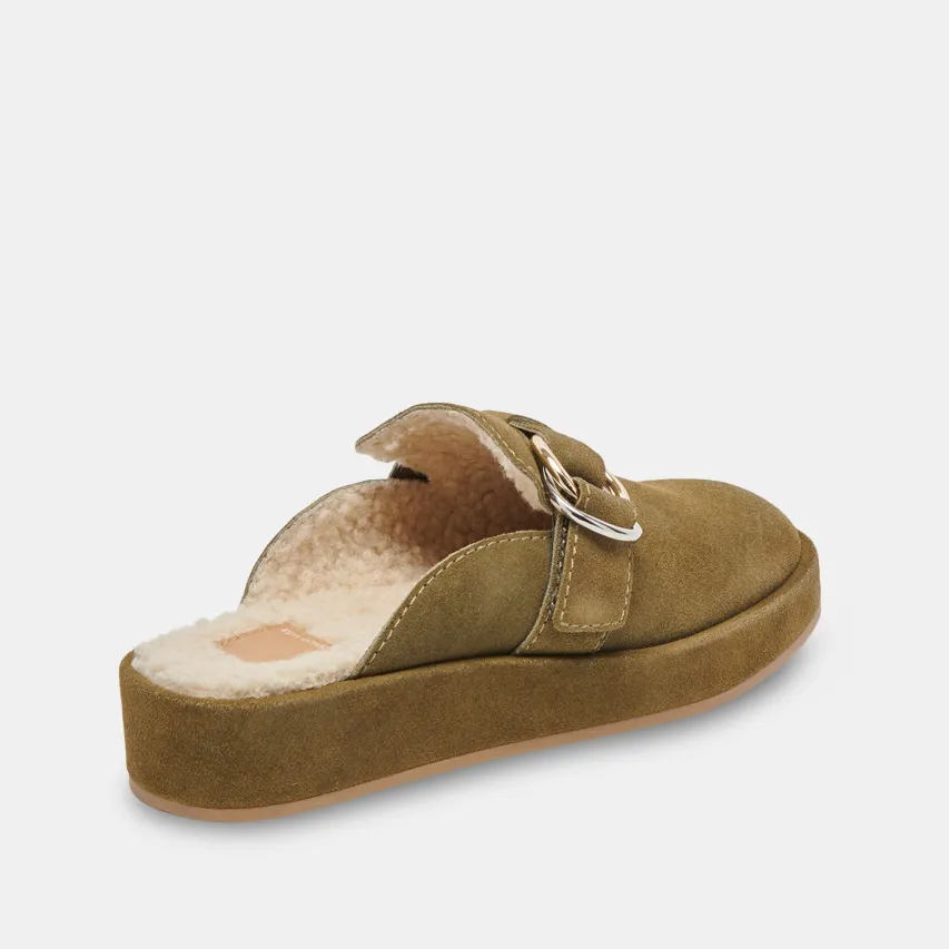 ASTOR PLUSH FLATS OLIVE SUEDE^Dolce Vita Fashion