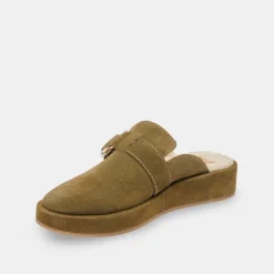ASTOR PLUSH FLATS OLIVE SUEDE^Dolce Vita Fashion