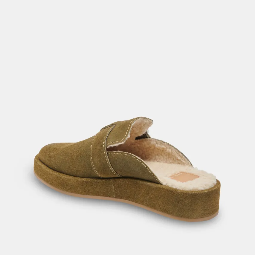 ASTOR PLUSH FLATS OLIVE SUEDE^Dolce Vita Fashion