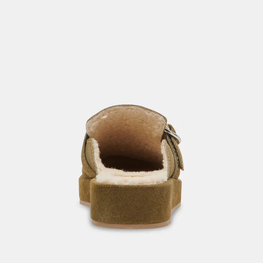 ASTOR PLUSH FLATS OLIVE SUEDE^Dolce Vita Fashion