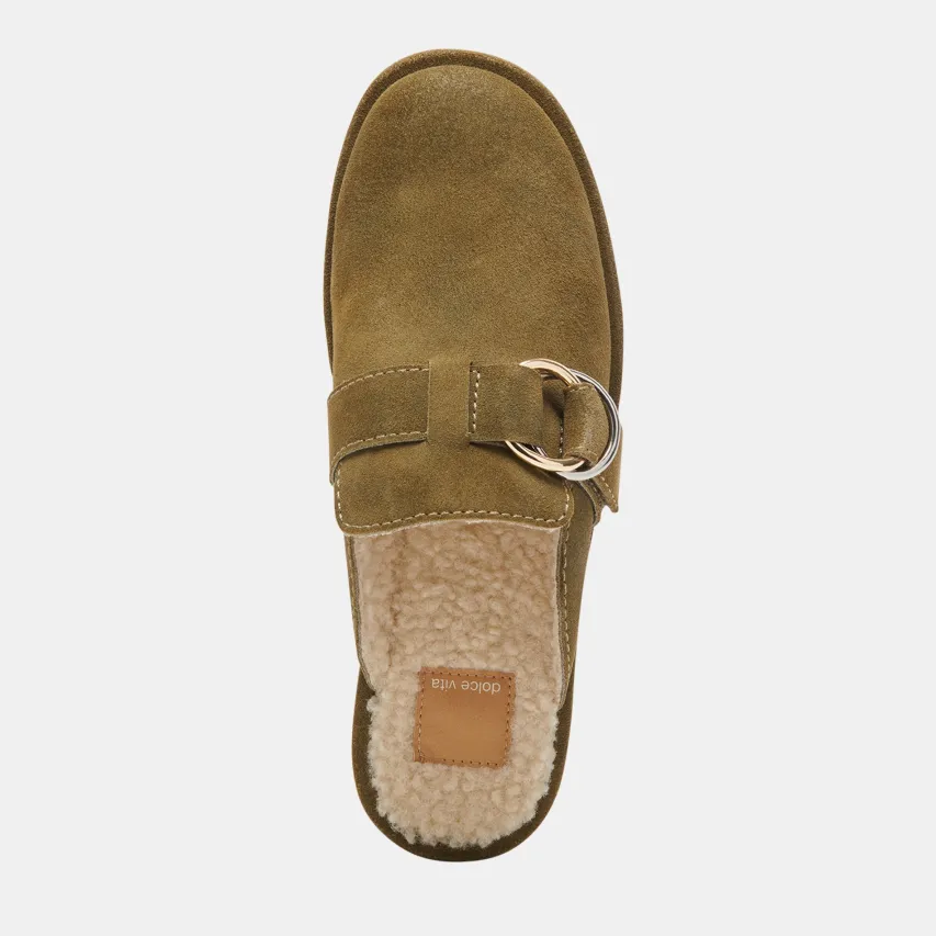 ASTOR PLUSH FLATS OLIVE SUEDE^Dolce Vita Fashion
