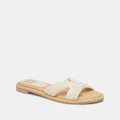 ATOMIC WIDE SANDALS WHITE RAFFIA^Dolce Vita Fashion
