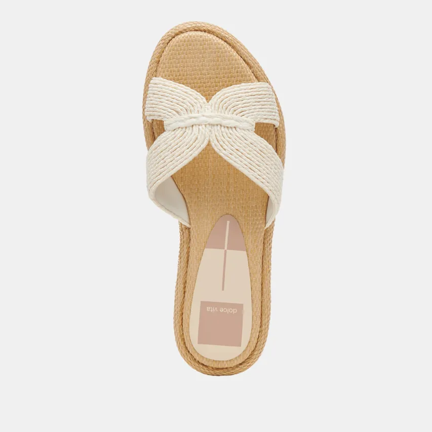 ATOMIC WIDE SANDALS WHITE RAFFIA^Dolce Vita Fashion