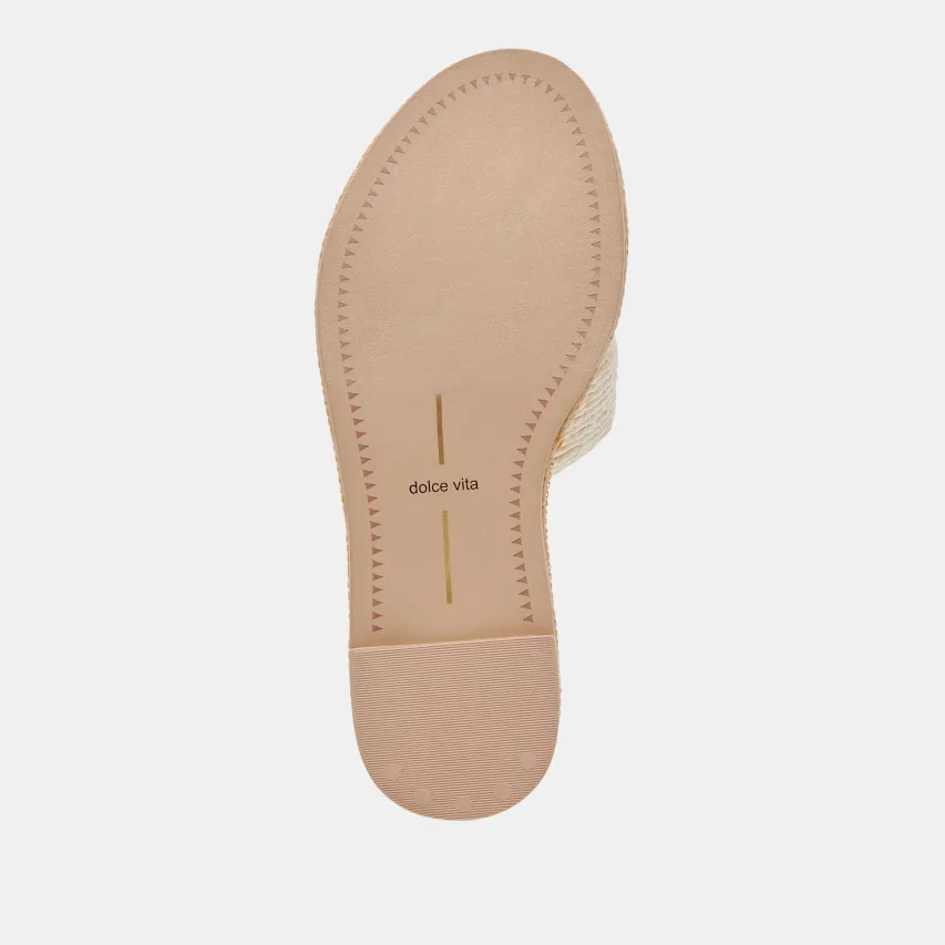 ATOMIC WIDE SANDALS WHITE RAFFIA^Dolce Vita Fashion