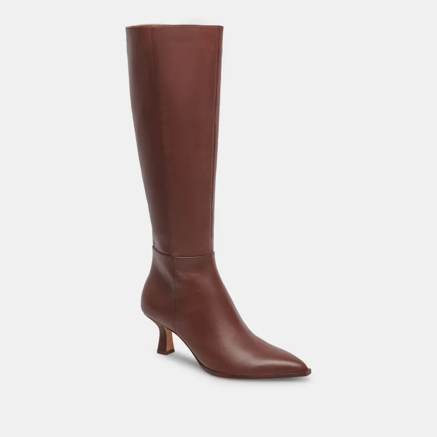 AUGGIE EXTRA WIDE CALF BOOTS CHOCOLATE LEATHER^Dolce Vita Outlet